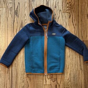 L.L. Bean Navy and Teal Hooded Sweatshirt